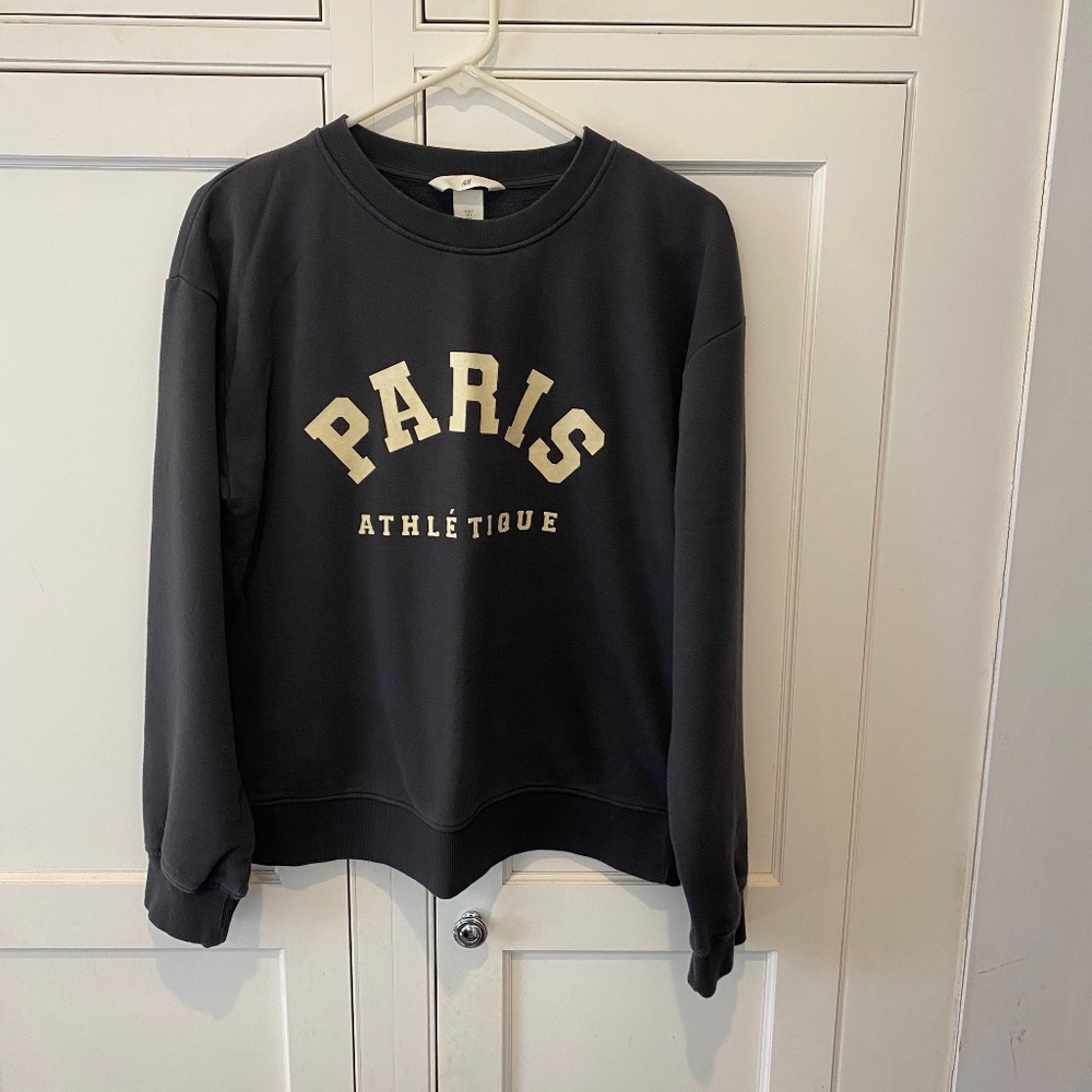 H&M Women’s Navy Paris Sweatshirt - Size Small